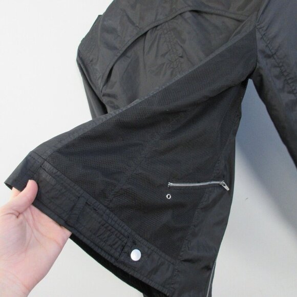 Ferrari Puma Bomber Jacket Women M Black Zip Mesh y2k R Moto Biker Racing 294 - Picture 8 of 16